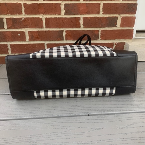 Tory Burch Black and White Checkered Tote - Picture 6 of 13